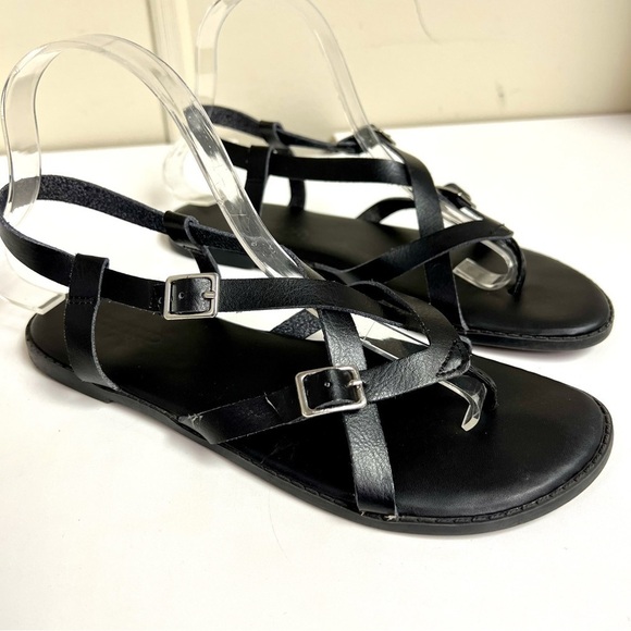 TORRID Toe Post Gladiator Sandal black leather size 9WW - Picture 2 of 11